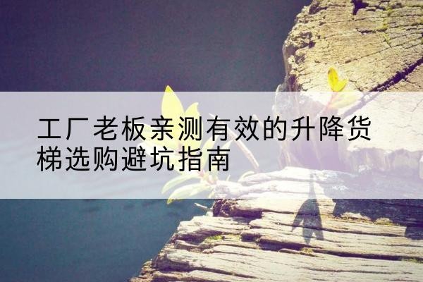 林周升降货梯怎么选-工厂老板亲测有效的升降货梯选购避坑指南