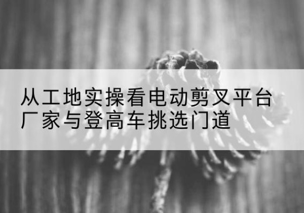 林周电动剪叉升降平台厂家-从工地实操看电动剪叉平台厂家与登高车挑选门道