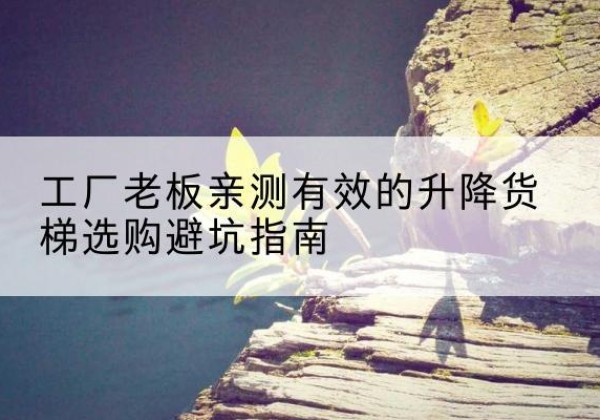 林周升降货梯怎么选-工厂老板亲测有效的升降货梯选购避坑指南